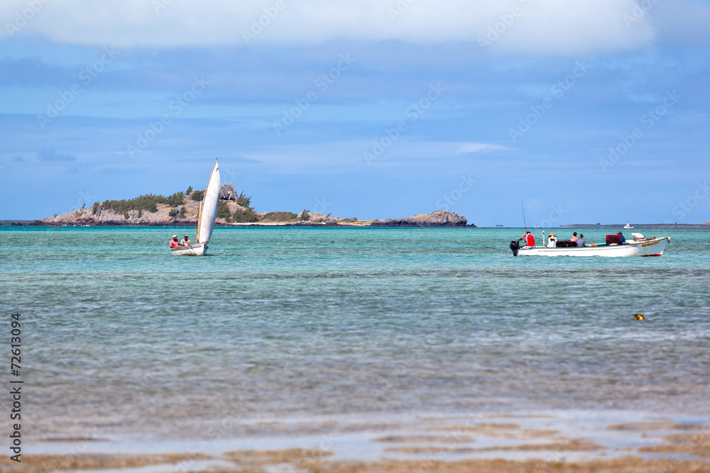 Obraz premium barques rodriguaises à anse Mourouk, Rodrigues