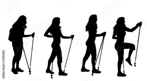 Vector silhouette of woman.