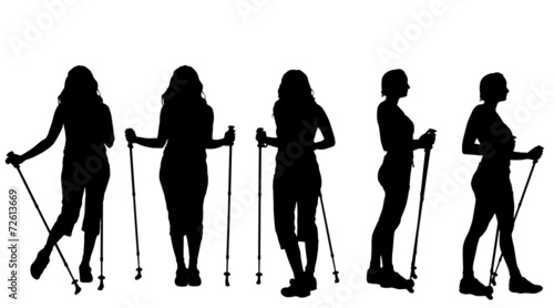 Vector silhouette of woman.