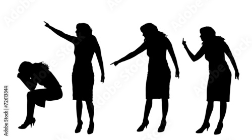 Vector silhouette of a businesswoman.