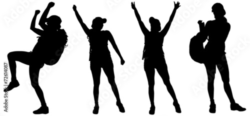 Vector silhouette of woman.