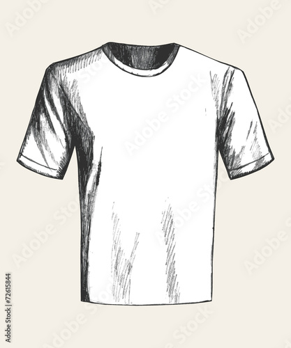 Sketch illustration of a white t shirt
