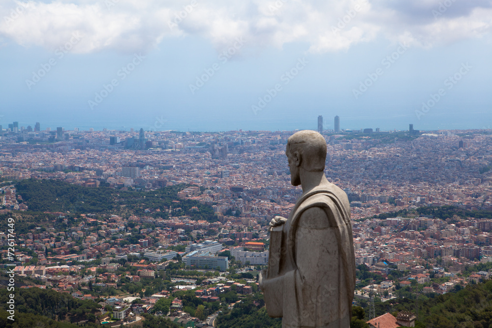 Panorama view of Barcelona from Mount Tibidabo