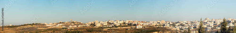 Wide panorama of houses on the outskirts of Hebron