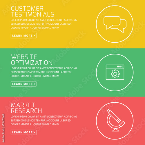 Flat design concept for customer testimonials, optimization, res