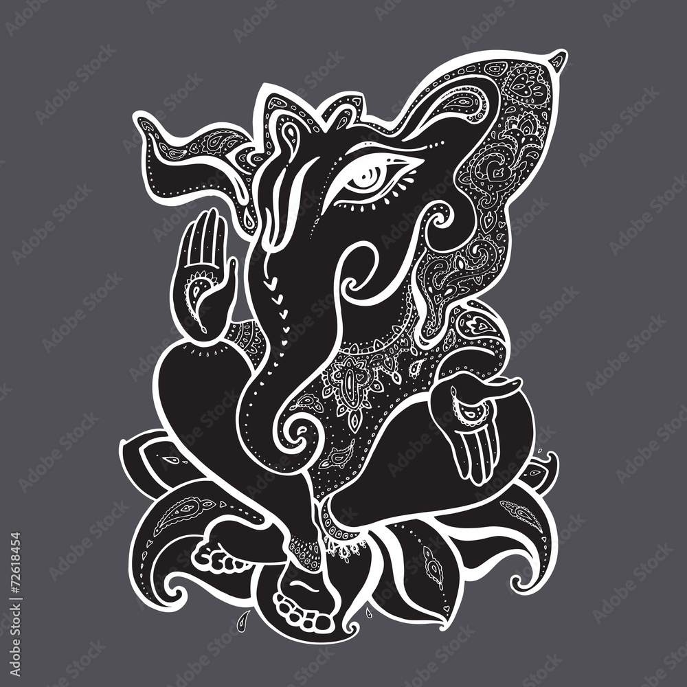 Fototapeta premium Ganesha Hand drawn illustration.