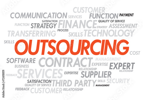 Word cloud concept illustration of business outsourcing