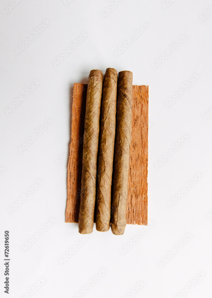 Cigarillos on white background for smokers Cigarillos on white background for smokers