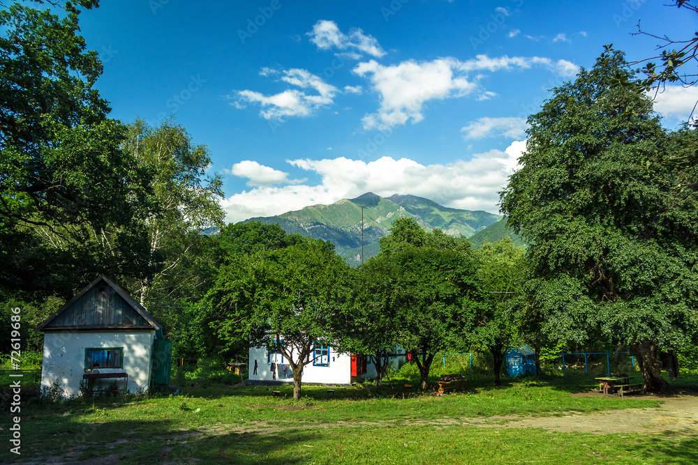 some traditional houses in the mountains summer some traditional houses in the mountains summer