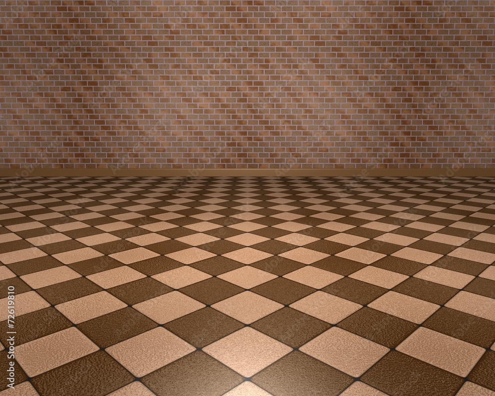 Brown room with granular floor