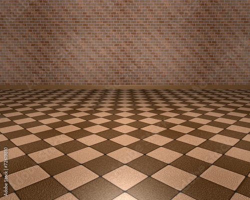 Brown room with granular floor
