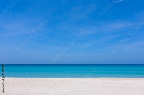 Blue sky and white sand at a beach in Sabah,Malaysia,Borneo