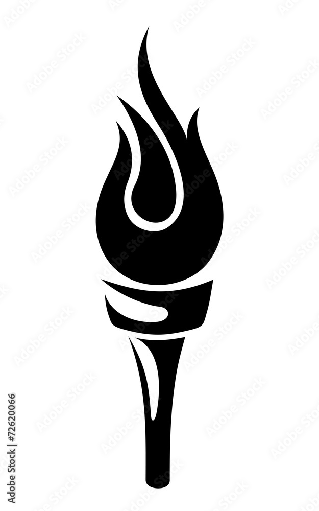 Foto Torch. Vector black silhouette.