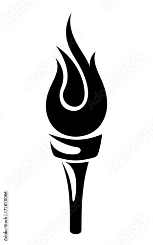 Torch. Vector black silhouette.