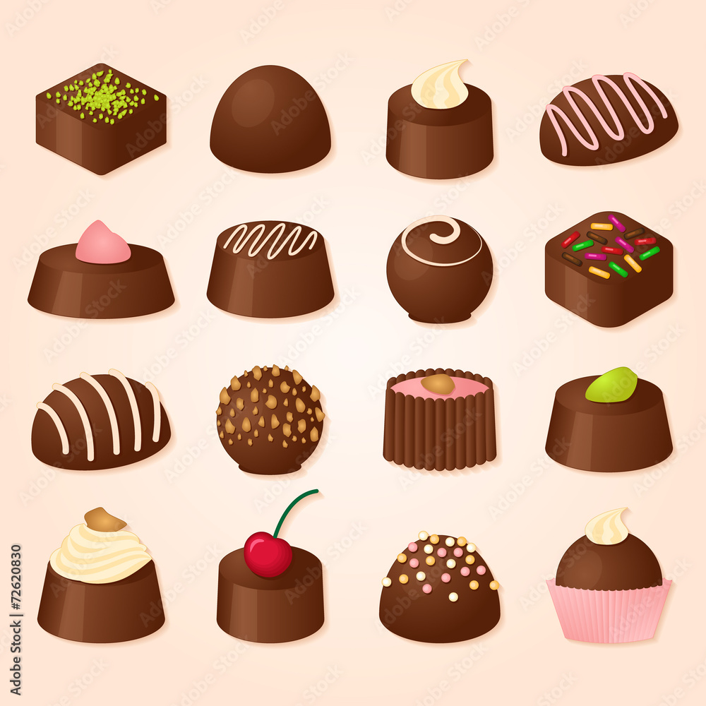 vector set of chockolate candies vector set of chockolate candies