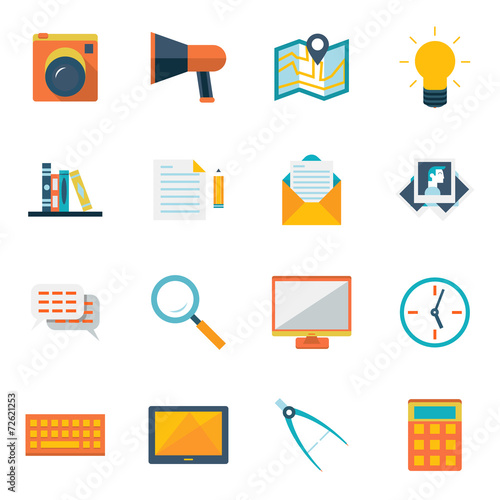 web icons set modern trendy flat vector illustration
