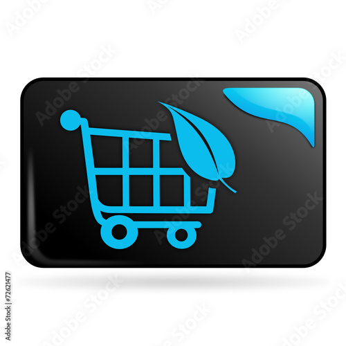 chariot bio sur bouton web rectangle bleu