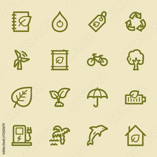 Green ecology web icons set