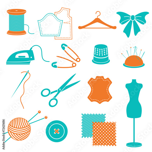 vector set of sewing equipment and stuff