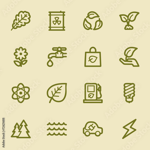 Green ecology web icons set
