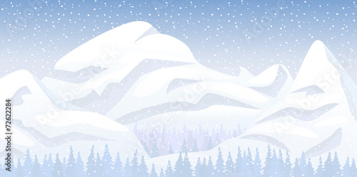 Snow mountain landscape