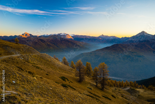 Twilight high up in the Alps