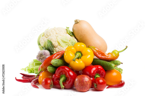 vegetables isolated on a white background