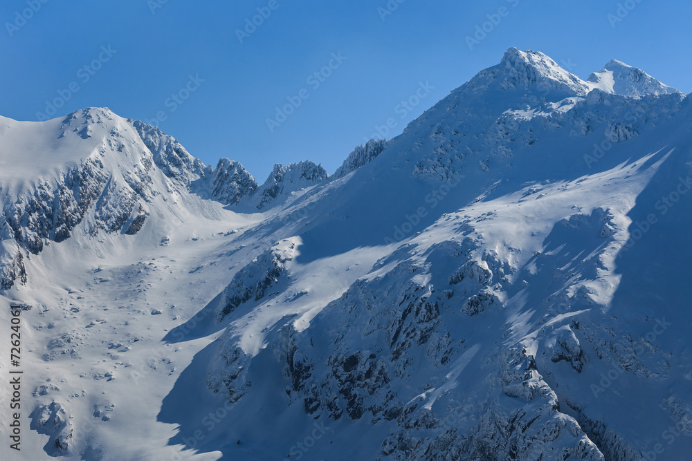 The Fagaras Mountains in winter