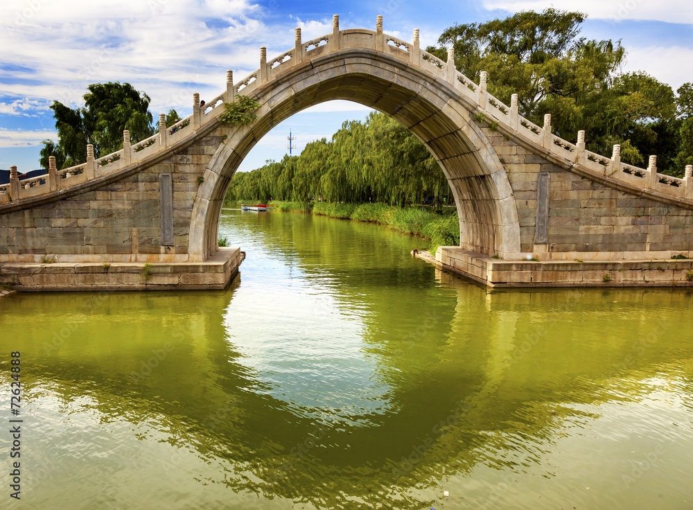 Fototapeta premium Moon Gate Bridge Reflection Summer Palace Beijing China