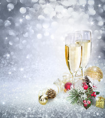 Celebration with champagne