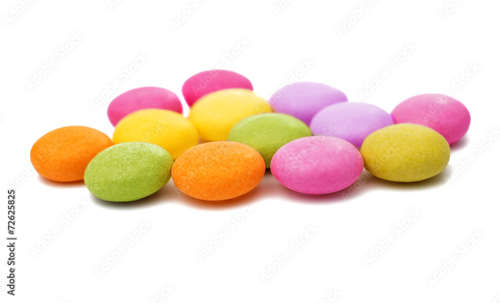 Color dragee close-up. Isolated Color dragee close-up. Isolated