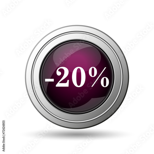 20 percent discount icon