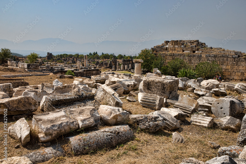 Pamukkale. Turkey. Ruins of Hierapolis