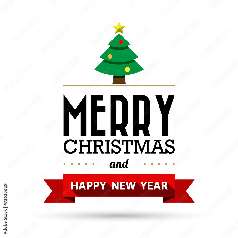 Christmas and Happy new year collection of calligraphic and typo