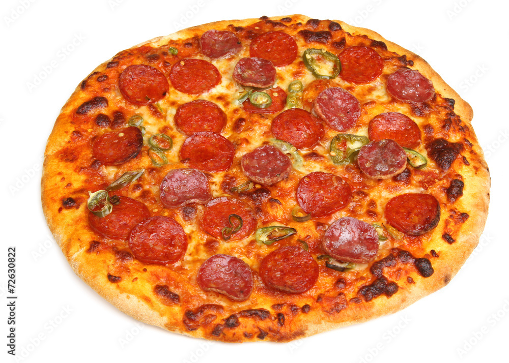 Pepperoni Pizza Isolated on White Pepperoni Pizza Isolated on White