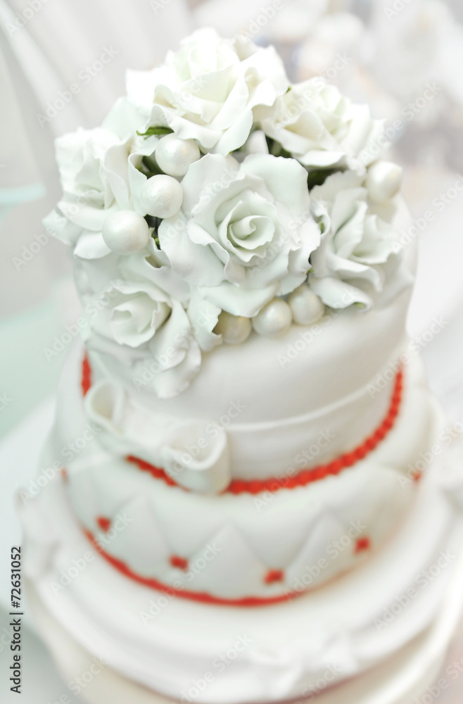 Wedding cake on light background Wedding cake on light background