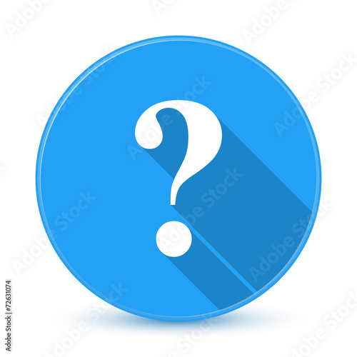 Blue question mark icon with long shadow