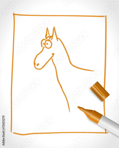 filzstift mit kappe viereck pferd I