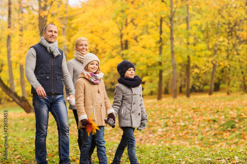 happy family in autumn park