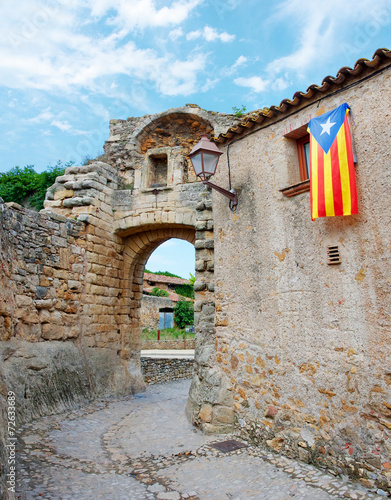 Medieval town  Peratallada in Catalonia, Spain