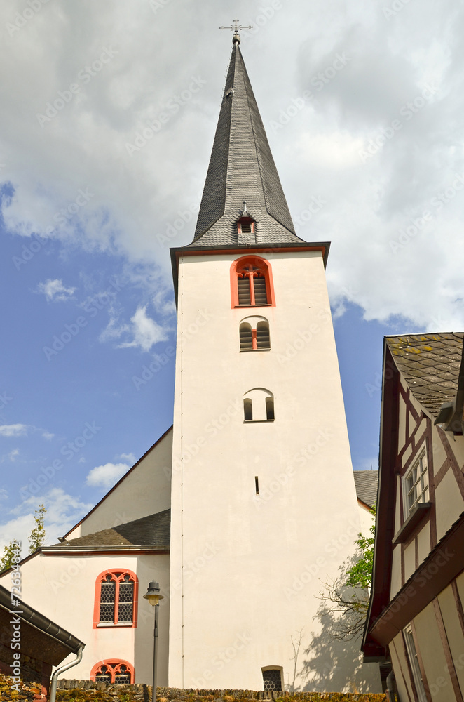 Historischer Kirchturm in Traben-Trarbach, Mosel Deutschland