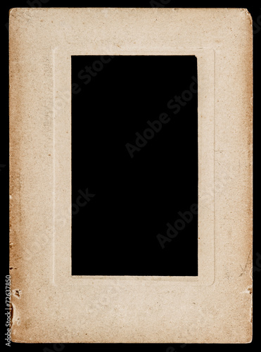 Wallpaper Mural aged paper photo frame isolated on black Torontodigital.ca