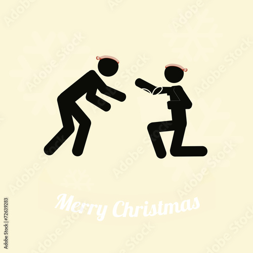 merry christmas over  color background