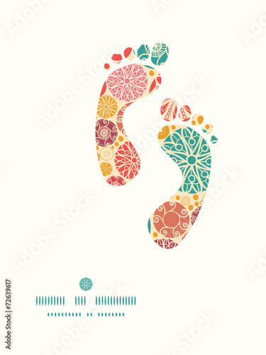 Vector abstract decorative circles footprints silhouettes