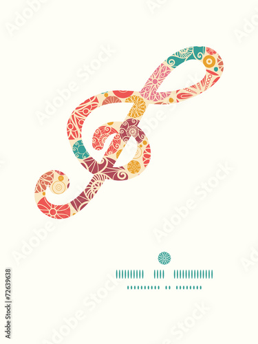 Vector abstract decorative circles g_clef musical silhouette photo