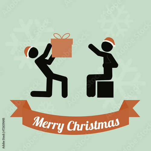 merry christmas over  color background
