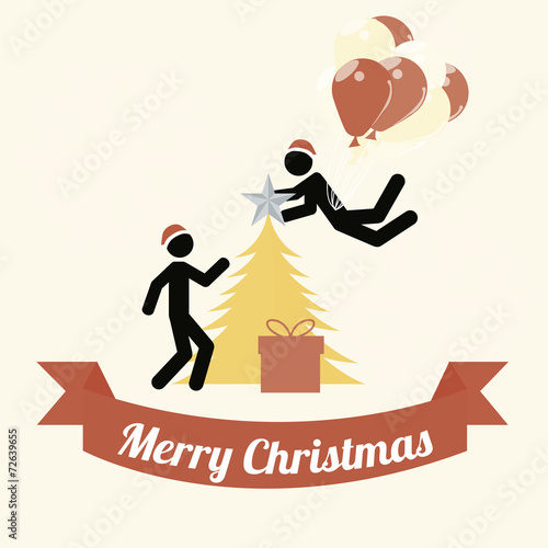 merry christmas over  color background