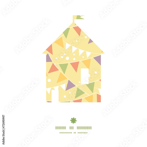 Vector party decorations bunting house silhouette pattern frame