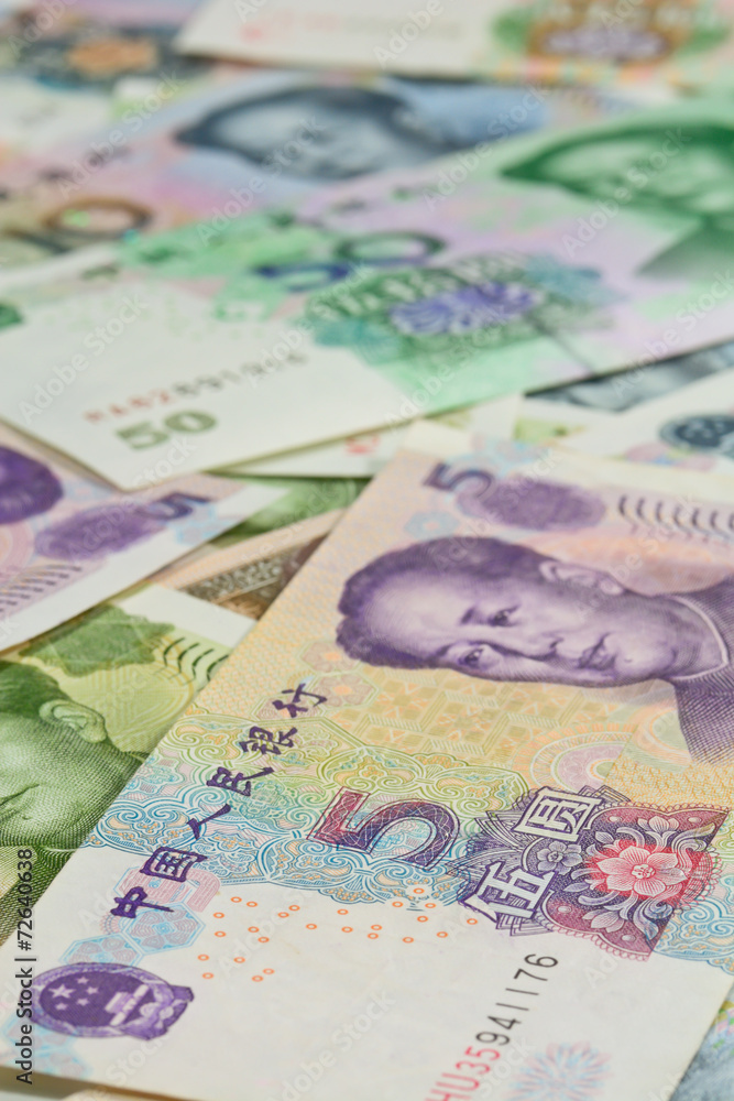 Obraz premium chinese banknotes , chinese money , chinese dollars for backgro