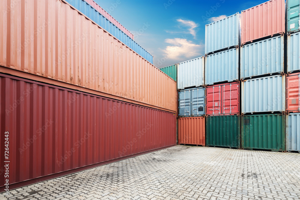 Stack of Cargo Containers at the docks Stack of Cargo Containers at the docks